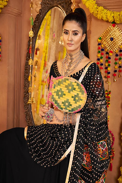 Designer Black Ready To Wear Chaniya Choli For Navratri