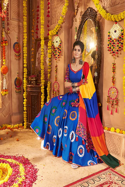 Royal Blue Color Traditional Chaniya Choli For Navratri