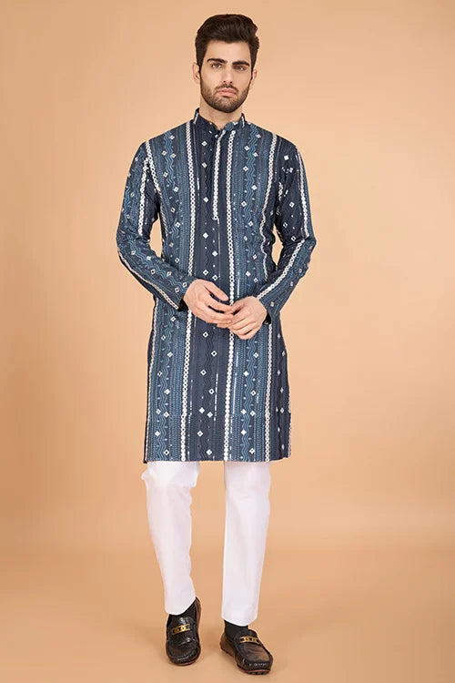 Exclusive Full Heavy Embroidered Wedding Special Mens Kurta