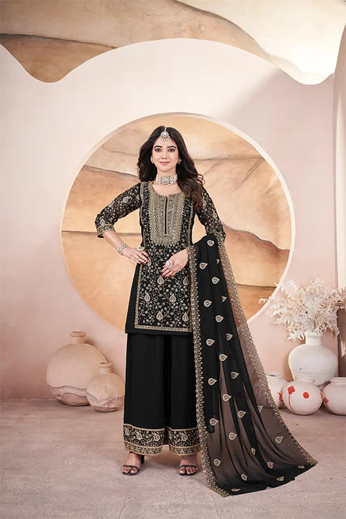 Black Color Pakistani Style Salwar Suit For Women