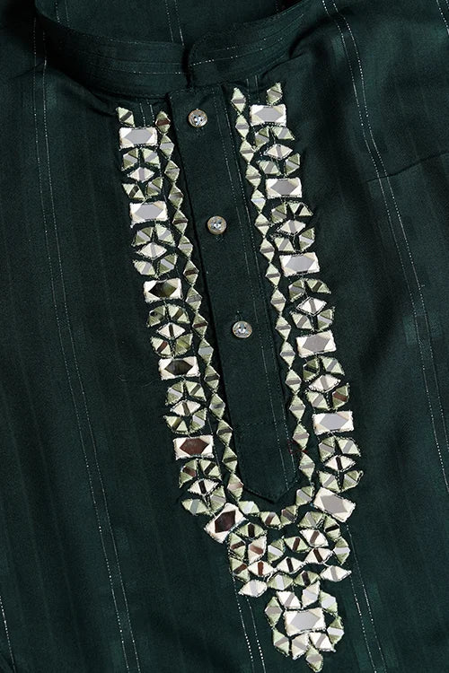 Traditional Green Kurta with Dupatta for Mens Wear