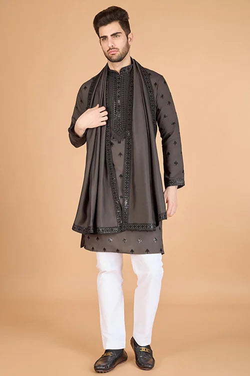 Brown Viscose Silk Kurta Set – Elegant & Stylish