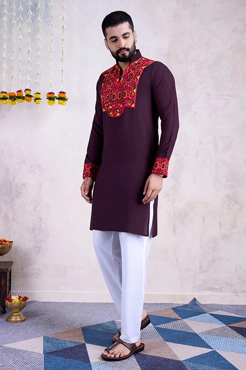 Purple Navratri Special Men's Wear Kurta Collection