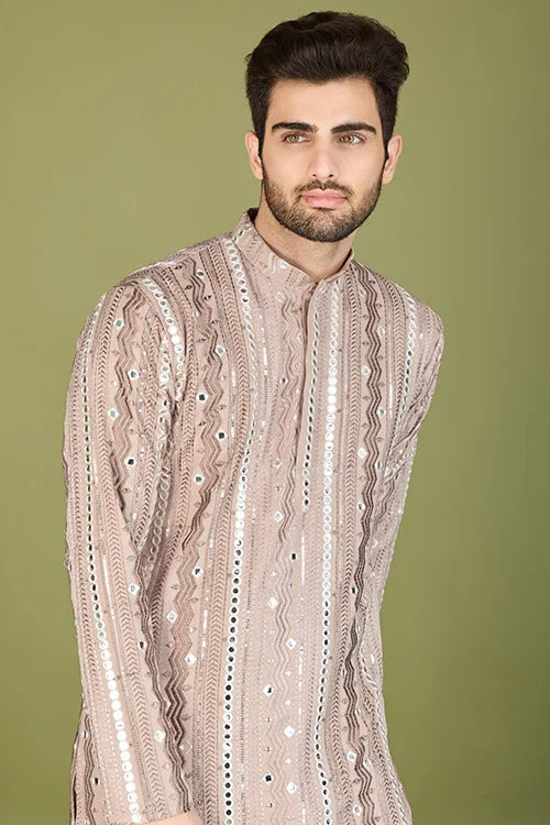 Stylish Wedding Wear Heavy Embroidered Mens Kurta