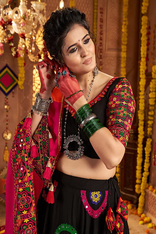 Black Ready To Wear Chaniya Choli For Navratri