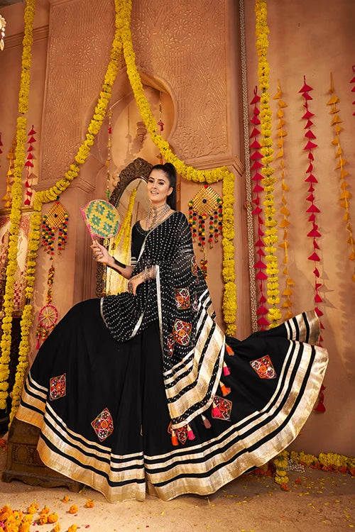 Designer Black Ready To Wear Chaniya Choli For Navratri