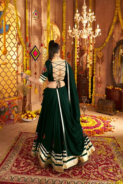 Designer Green Ready To Wear Chaniya Choli For Navratri