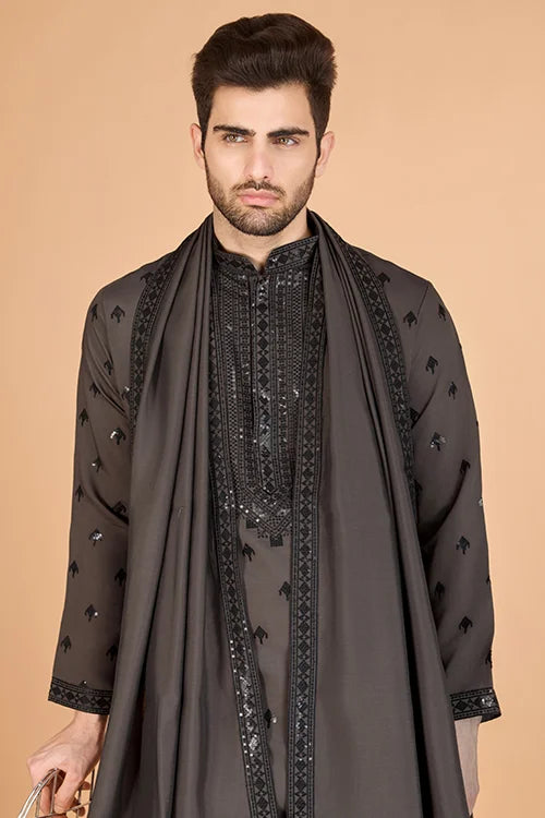 Brown Viscose Silk Kurta Set – Elegant & Stylish