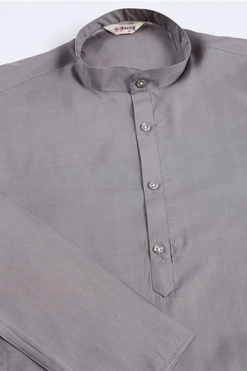 Latest Grey Silk Kurta With Swarovski Koti Jacket For Men’s