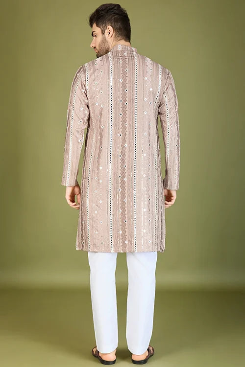 Stylish Wedding Wear Heavy Embroidered Mens Kurta