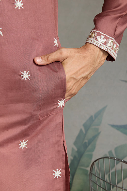 Cultural Wear Pastel Chocolate Kurta For Men