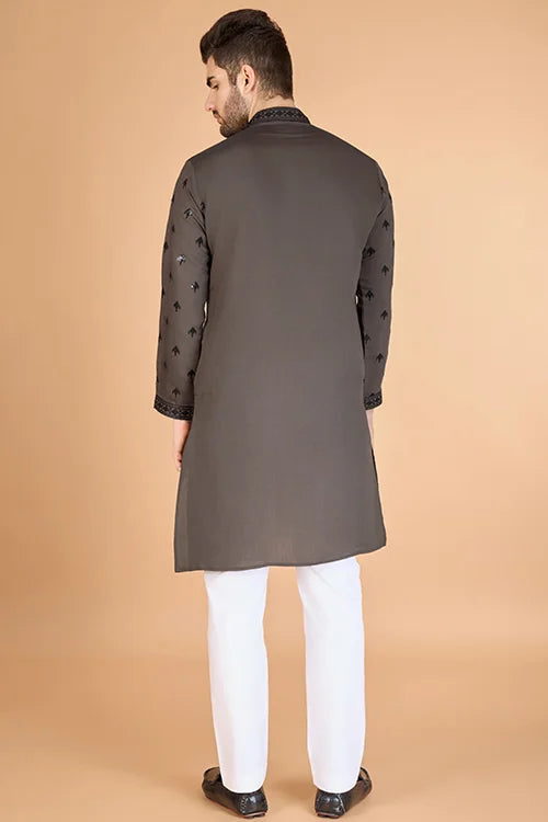 Brown Viscose Silk Kurta Set – Elegant & Stylish