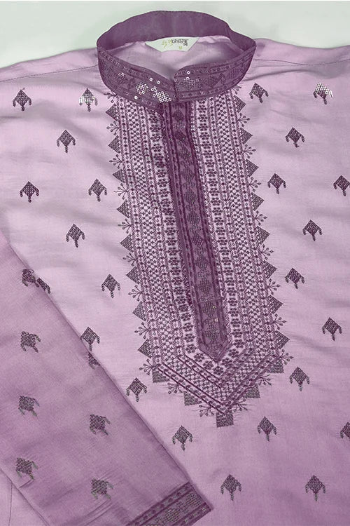 Designer Men's Omber Purple Kurta In Viscose Silk