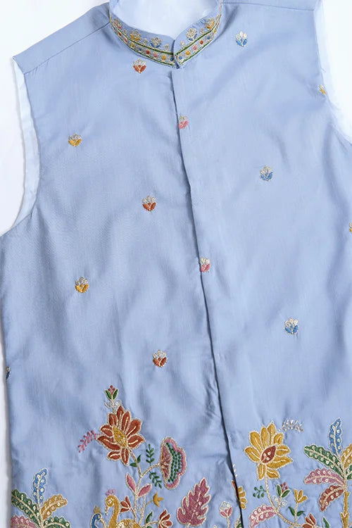 Stylish Sky Men's Kurta Koti Set – Elegant & Trendy