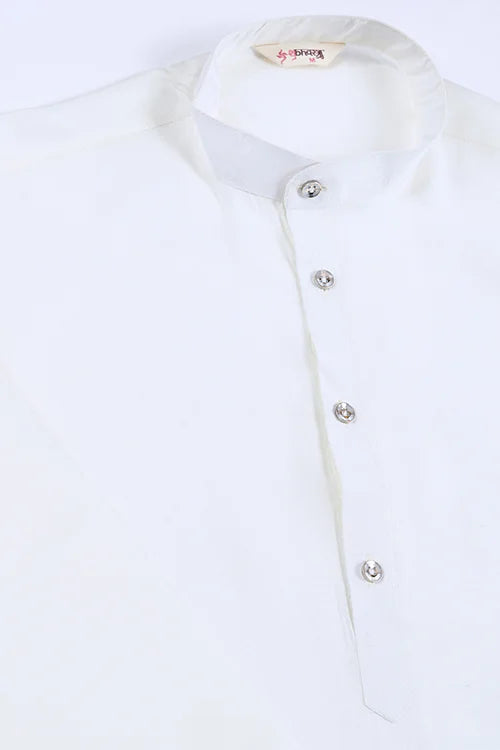 Beautiful White Viscose Silk Kurta Koti Set