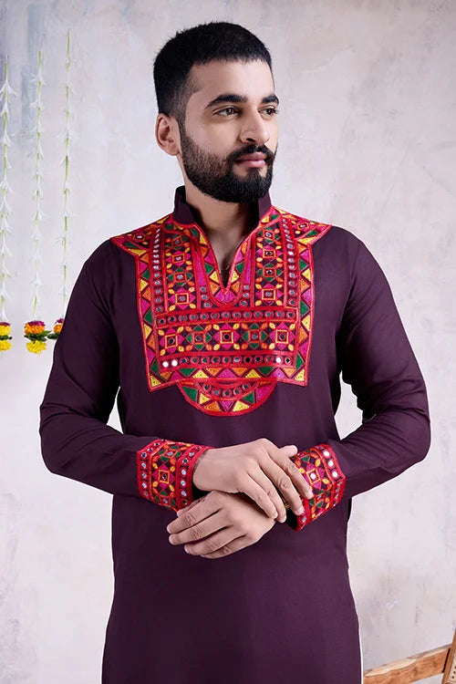 Purple Navratri Special Men's Wear Kurta Collection