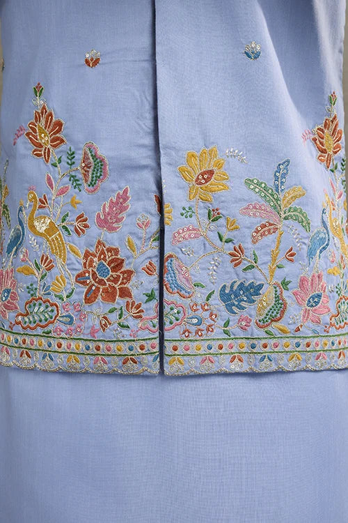 Stylish Sky Men's Kurta Koti Set – Elegant & Trendy