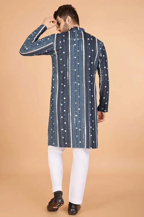 Exclusive Full Heavy Embroidered Wedding Special Mens Kurta