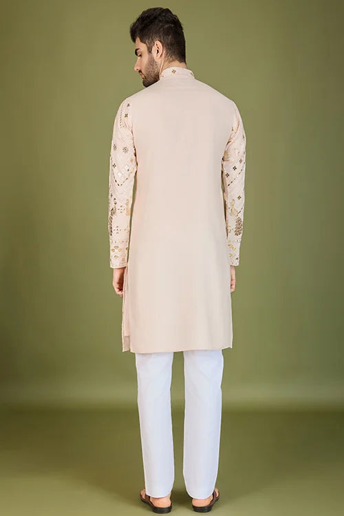 Stylish Ivery Silk Kurta For Special Occasions