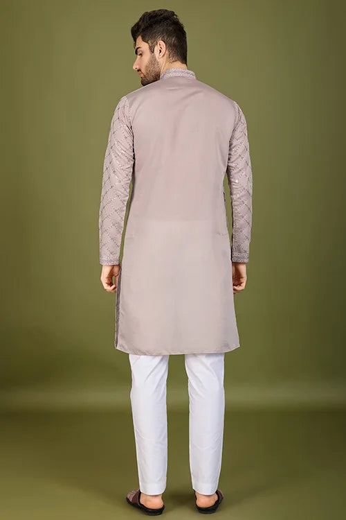 Designer Ivery Viscose Silk Kurta – Shubh Kala Store
