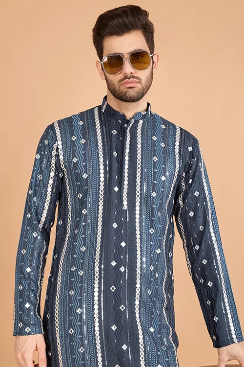 Exclusive Full Heavy Embroidered Wedding Special Mens Kurta