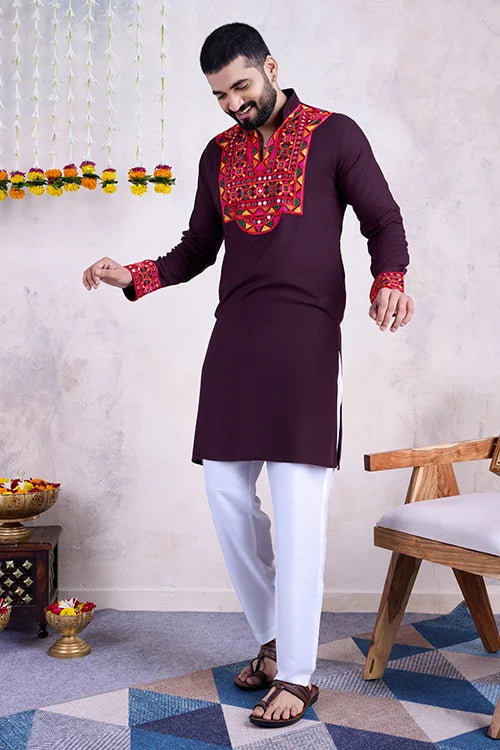 Purple Navratri Special Men's Wear Kurta Collection
