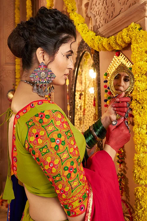 Flouracent Green Ready To Wear Chaniya Choli For Navratri