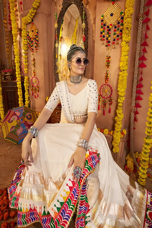 Premium White Chaniya Choli Set For Navratri Special