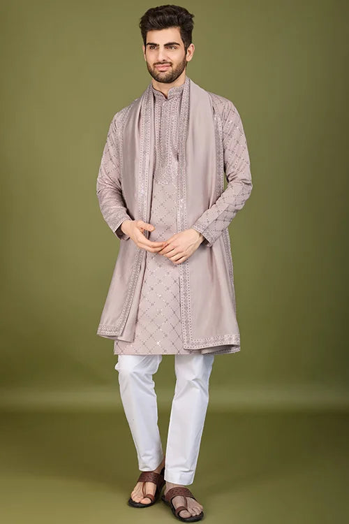 Designer Ivery Viscose Silk Kurta – Shubh Kala Store