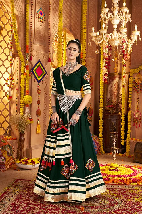 Designer Green Ready To Wear Chaniya Choli For Navratri