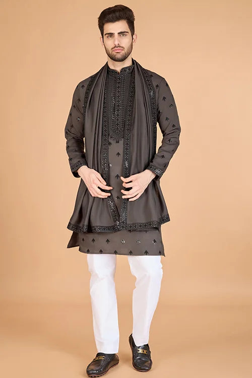 Brown Viscose Silk Kurta Set – Elegant & Stylish