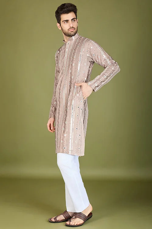 Stylish Wedding Wear Heavy Embroidered Mens Kurta