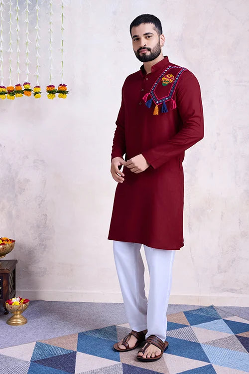 Maroon Color Navratri Special For Mens Wear Collection