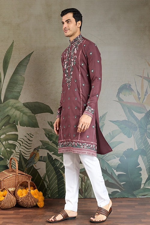 Shop Best Pastel Chocolate Kurta For Wedding & Festive Function