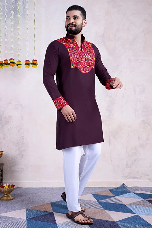 Purple Navratri Special Men's Wear Kurta Collection