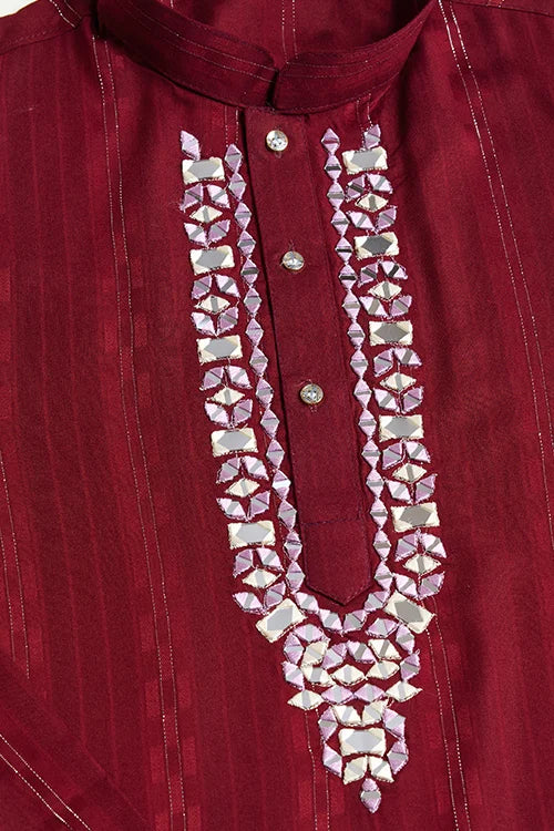 Designer Red Kurta with Dupatta for Festive Look