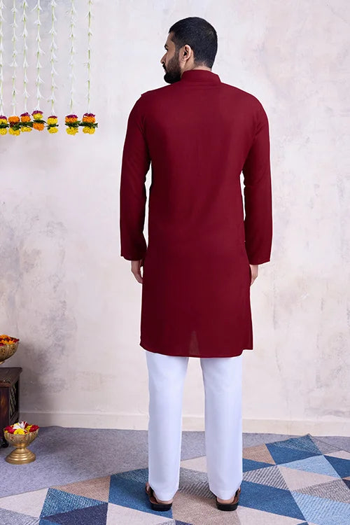 Maroon Color Navratri Special For Mens Wear Collection