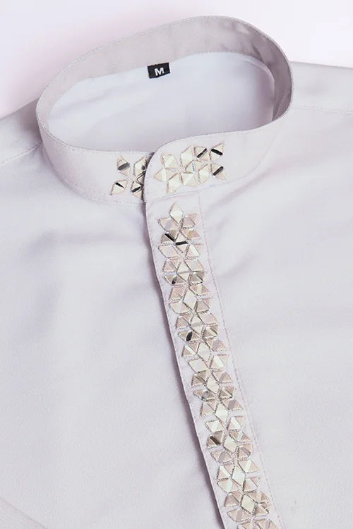 Stylish Mirror Work Rayon Men's Kurta Set Online
