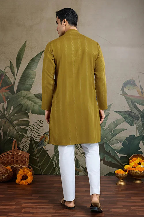 Elegant & Beautiful Rust Yellow Kurta With Dupatta – Stylish Look
