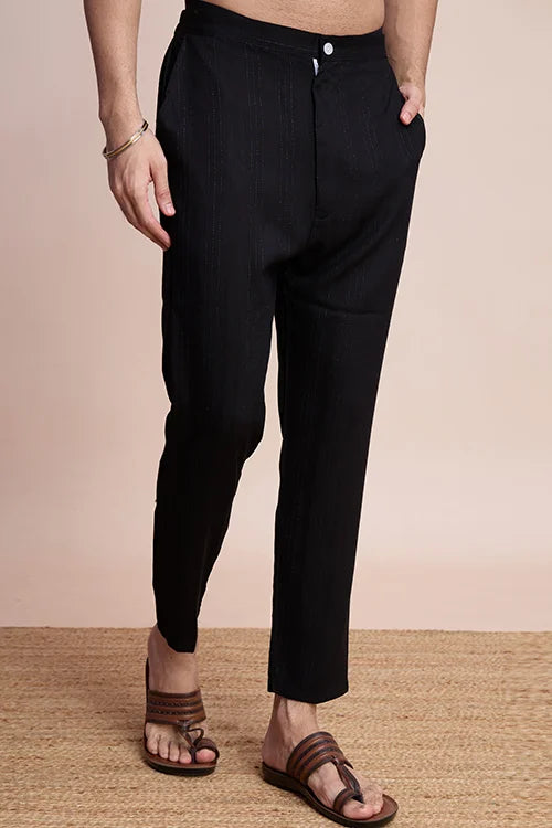 Black Viscose Designer Kurta With Pant & Dupatta