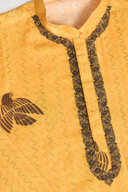 Haldi Special Mustard Yellow Kurta Pajama For Male