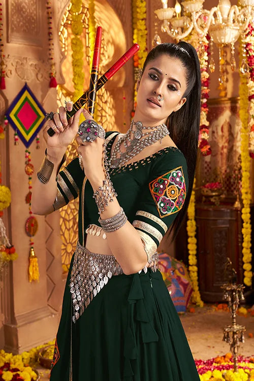 Designer Green Ready To Wear Chaniya Choli For Navratri