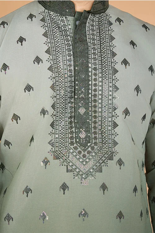 Omber Green Silk Kurta For Men | Designer Ethnic Wear