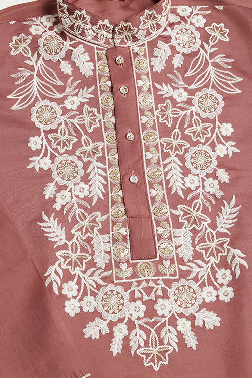 Cultural Wear Pastel Chocolate Kurta For Men