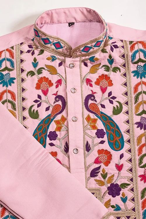 Pink Stylish Traditional Kurta for Mens Wear
