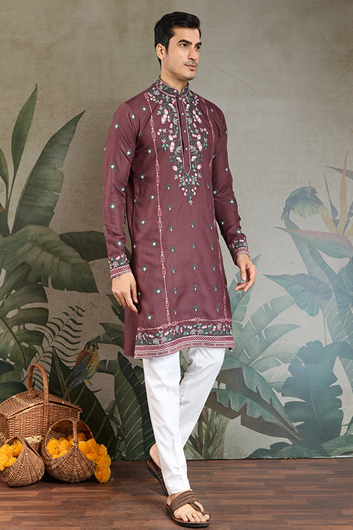 Shop Best Pastel Chocolate Kurta For Wedding & Festive Function