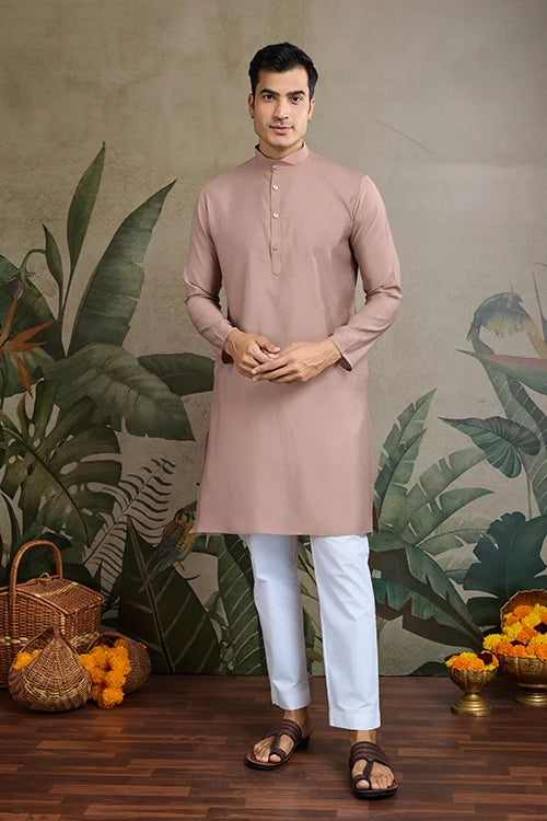 Ivory Roman Silk Kurta With Jacquard Koti Jacket