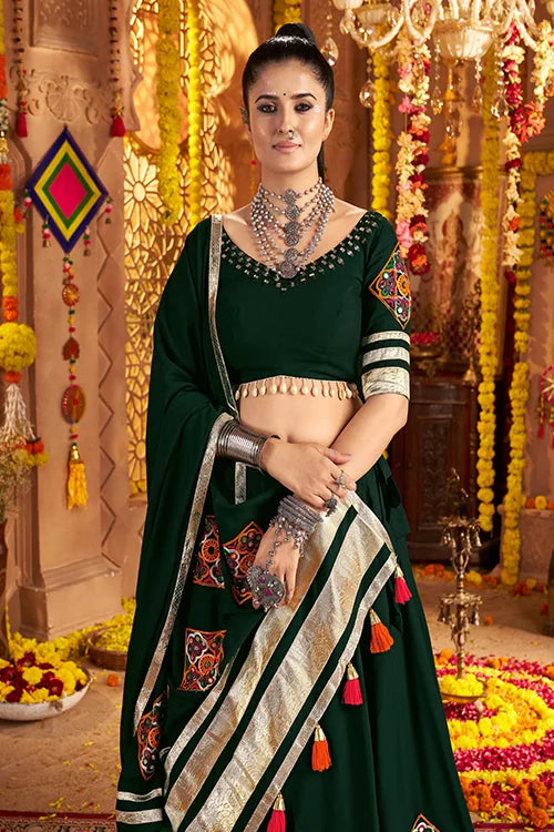 Designer Green Ready To Wear Chaniya Choli For Navratri