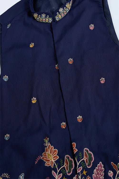Navy Men's Kurta Koti Set – Stylish & Elegant