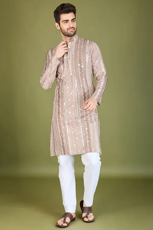Stylish Wedding Wear Heavy Embroidered Mens Kurta